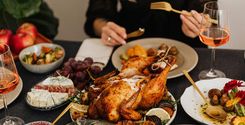 table set for thanksgiving meal